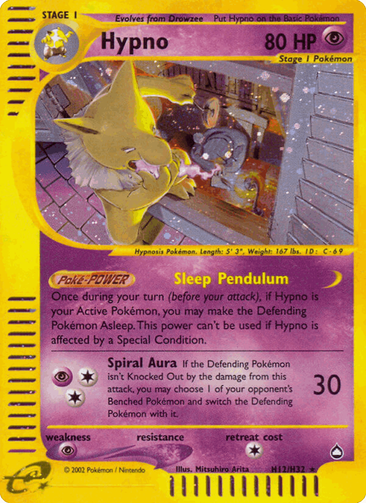 Hypno #12 from Aquapolis - Rare Holo - Illustrated by Mitsuhiro Arita