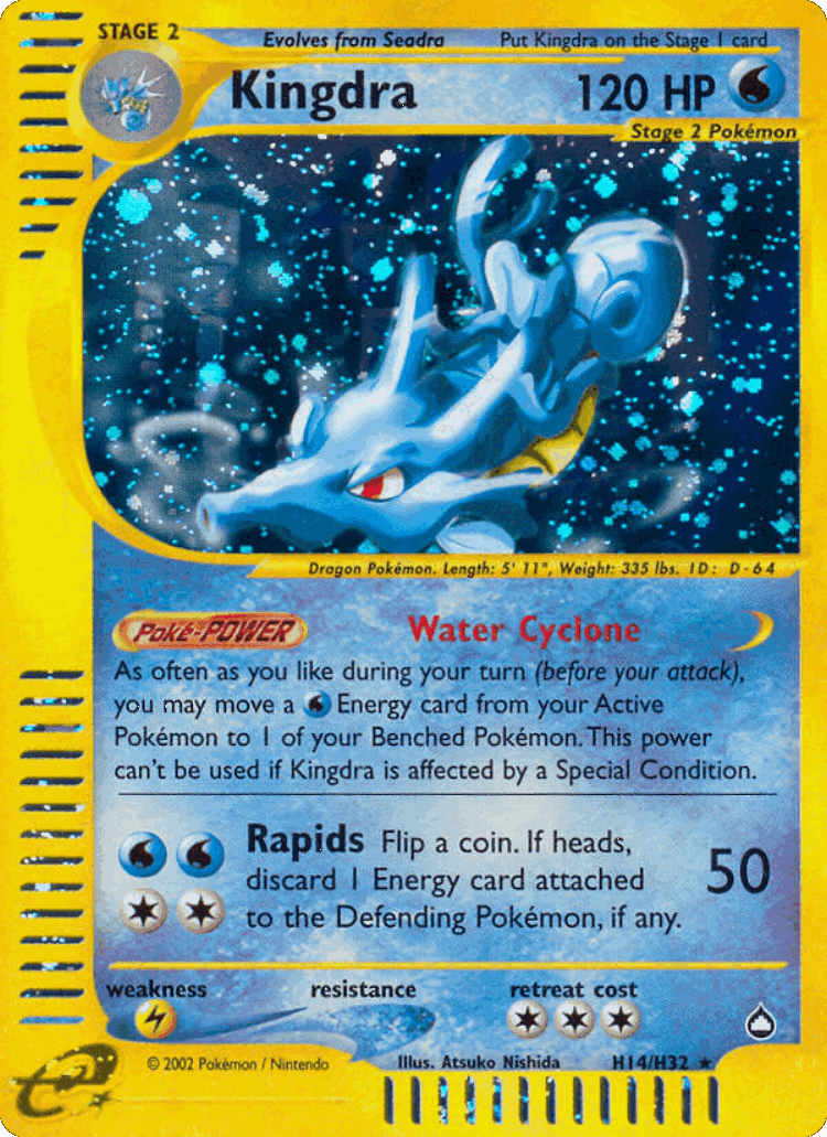 Kingdra #14 from Aquapolis - Rare Holo - Illustrated by Atsuko Nishida