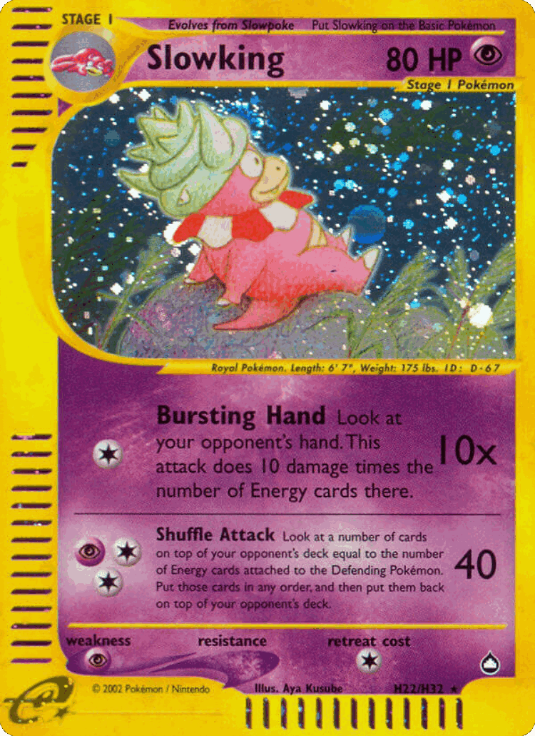 Slowking #22 from Aquapolis - Rare Holo - Illustrated by Aya Kusube