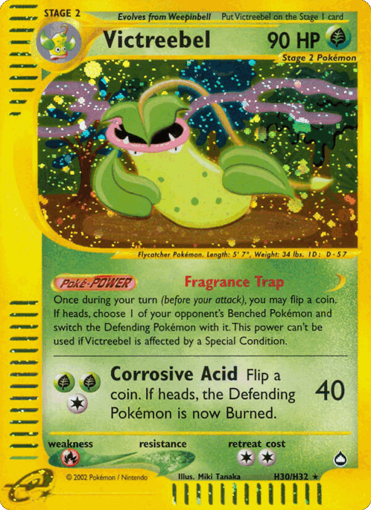 Victreebel #30 from Aquapolis - Rare Holo - Illustrated by Miki Tanaka
