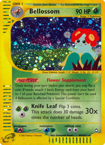 Bellossom #5 from Aquapolis - Rare Holo - Illustrated by Sumiyoshi Kizuki