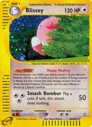 Blissey #6 from Aquapolis - Rare Holo - Illustrated by Naoyo Kimura