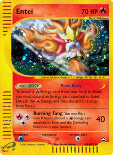 Entei #8 from Aquapolis - Rare Holo - Illustrated by Atsuko Nishida