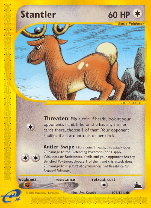 Stantler #102 from Skyridge - Common - Illustrated by Aya Kusube