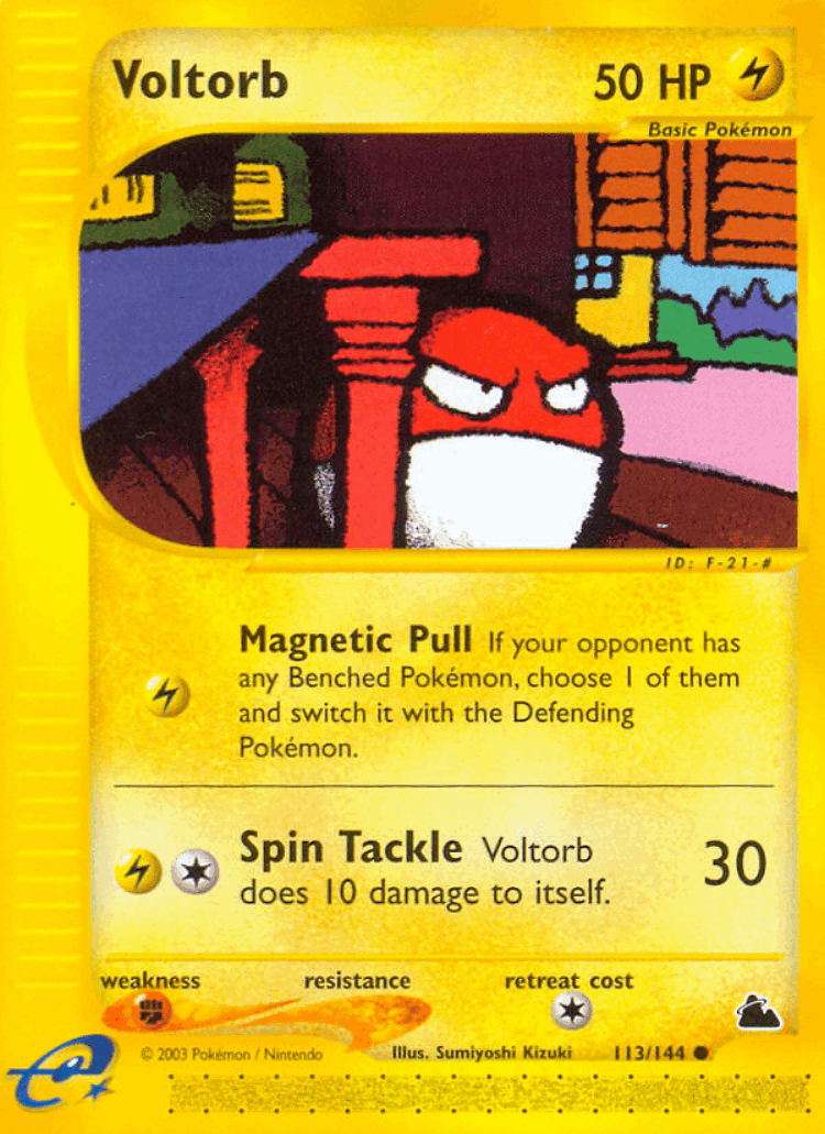 Voltorb #113 from Skyridge - Common - Illustrated by Sumiyoshi Kizuki