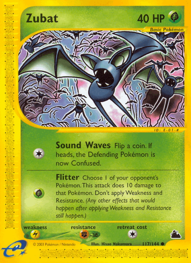 Zubat #117 from Skyridge - Common - Illustrated by Hisao Nakamura