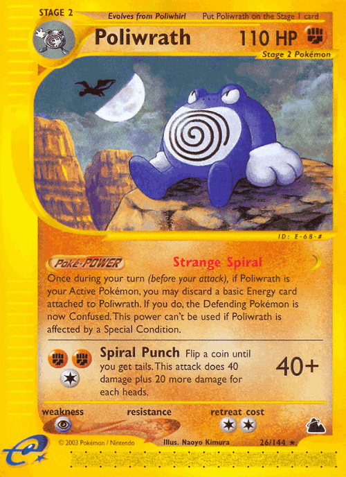 Poliwrath #26 from Skyridge - Rare - Illustrated by Naoyo Kimura