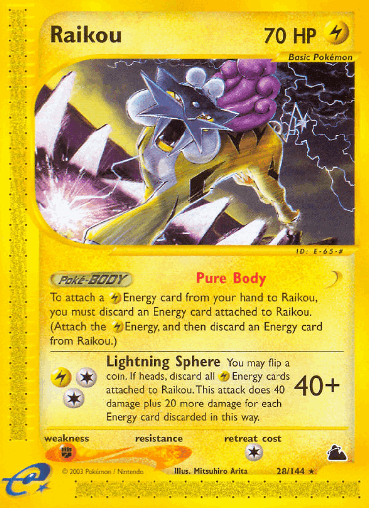 Raikou #28 from Skyridge - Rare - Illustrated by Mitsuhiro Arita