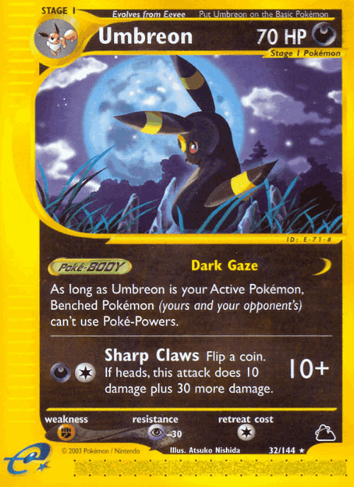 Umbreon #32 from Skyridge - Rare - Illustrated by Atsuko Nishida