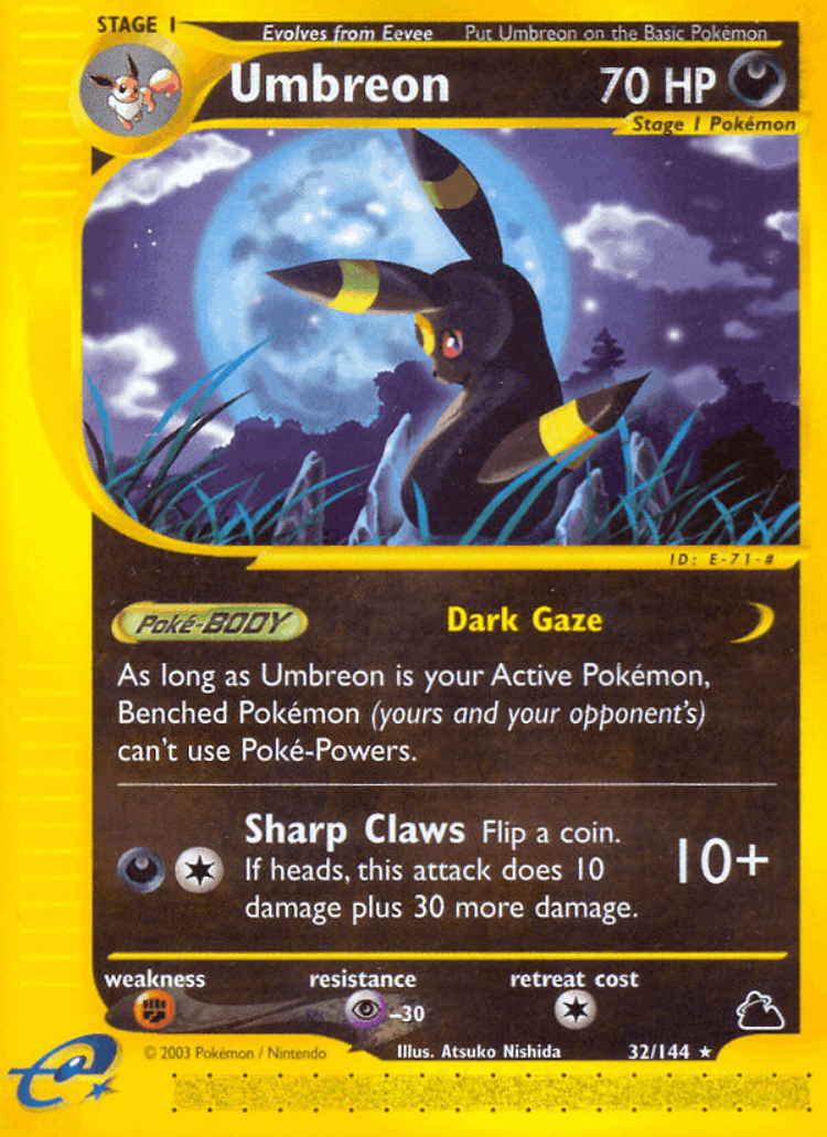 Umbreon #32 from Skyridge - Rare - Illustrated by Atsuko Nishida