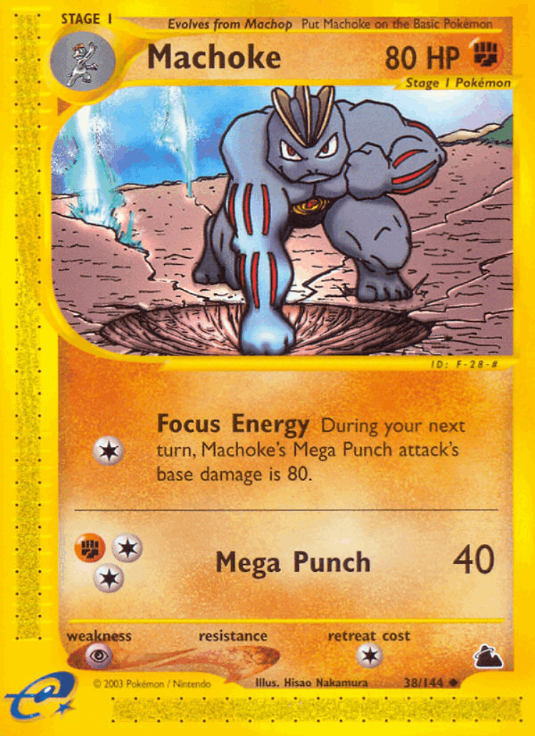 Machoke #38 from Skyridge - Uncommon - Illustrated by Hisao Nakamura