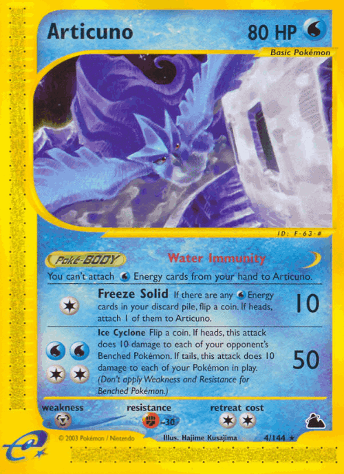 Articuno #4 from Skyridge - Rare - Illustrated by Hajime Kusajima