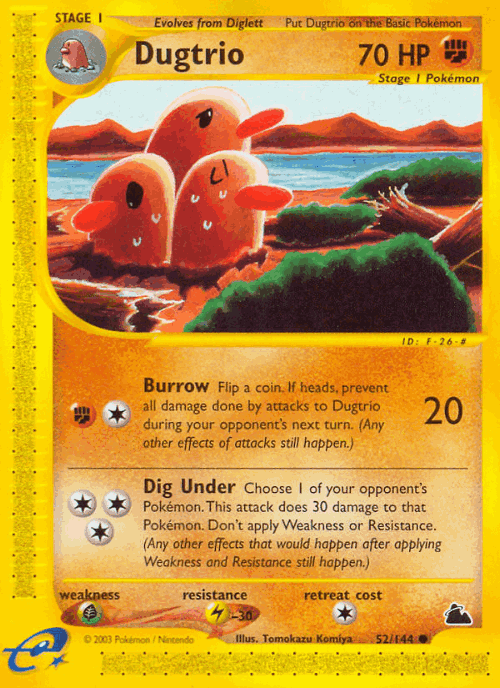 Dugtrio #52 from Skyridge - Common - Illustrated by Tomokazu Komiya