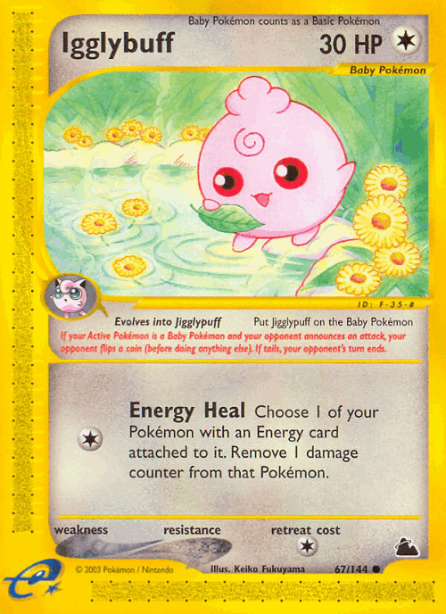 Igglybuff #67 from Skyridge - Common - Illustrated by Keiko Fukuyama