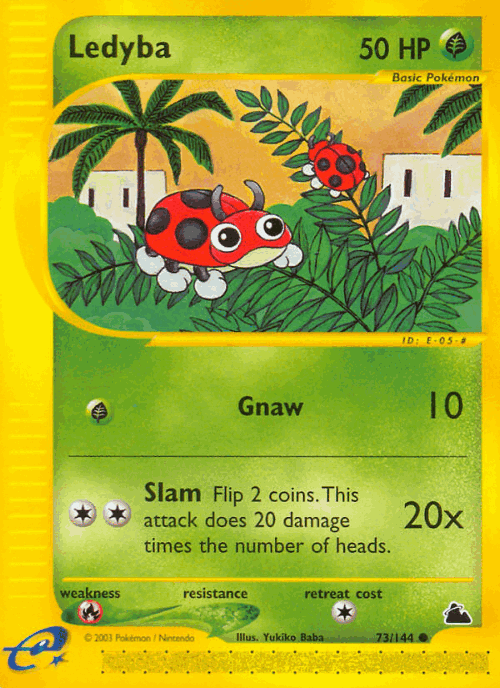 Ledyba #73 from Skyridge - Common - Illustrated by Yukiko Baba