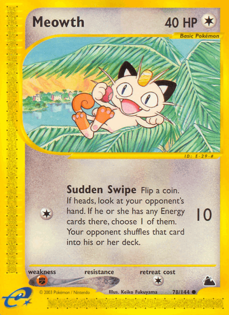 Meowth #78 from Skyridge - Common - Illustrated by Keiko Fukuyama