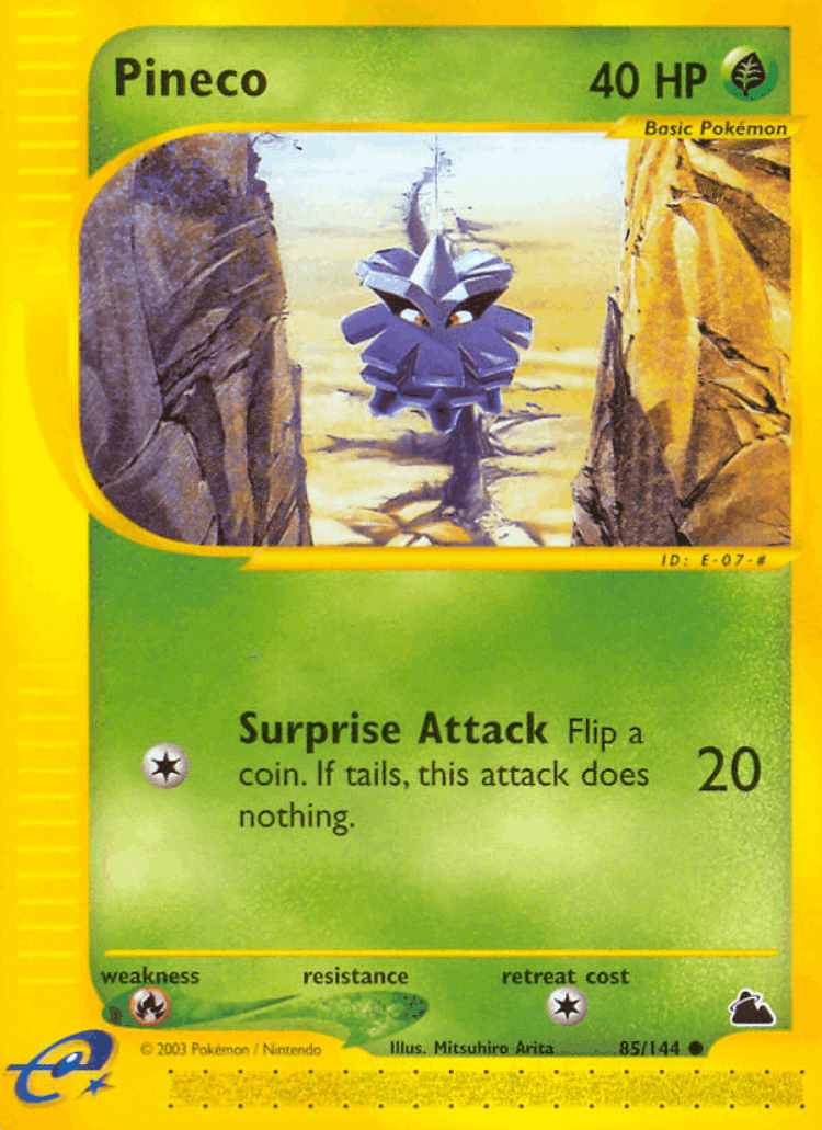 Pineco #85 from Skyridge - Common - Illustrated by Mitsuhiro Arita