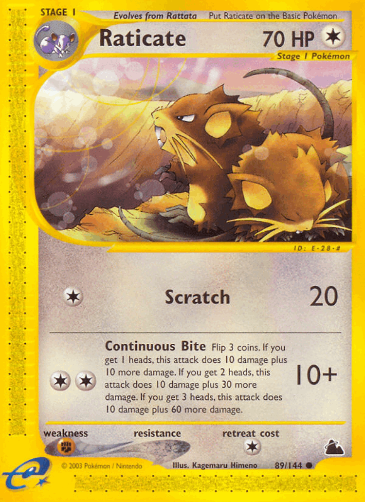 Raticate #89 from Skyridge - Common - Illustrated by Kagemaru Himeno