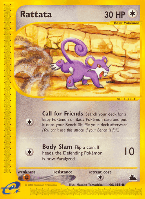 Rattata #90 from Skyridge - Common - Illustrated by Masako Yamashita