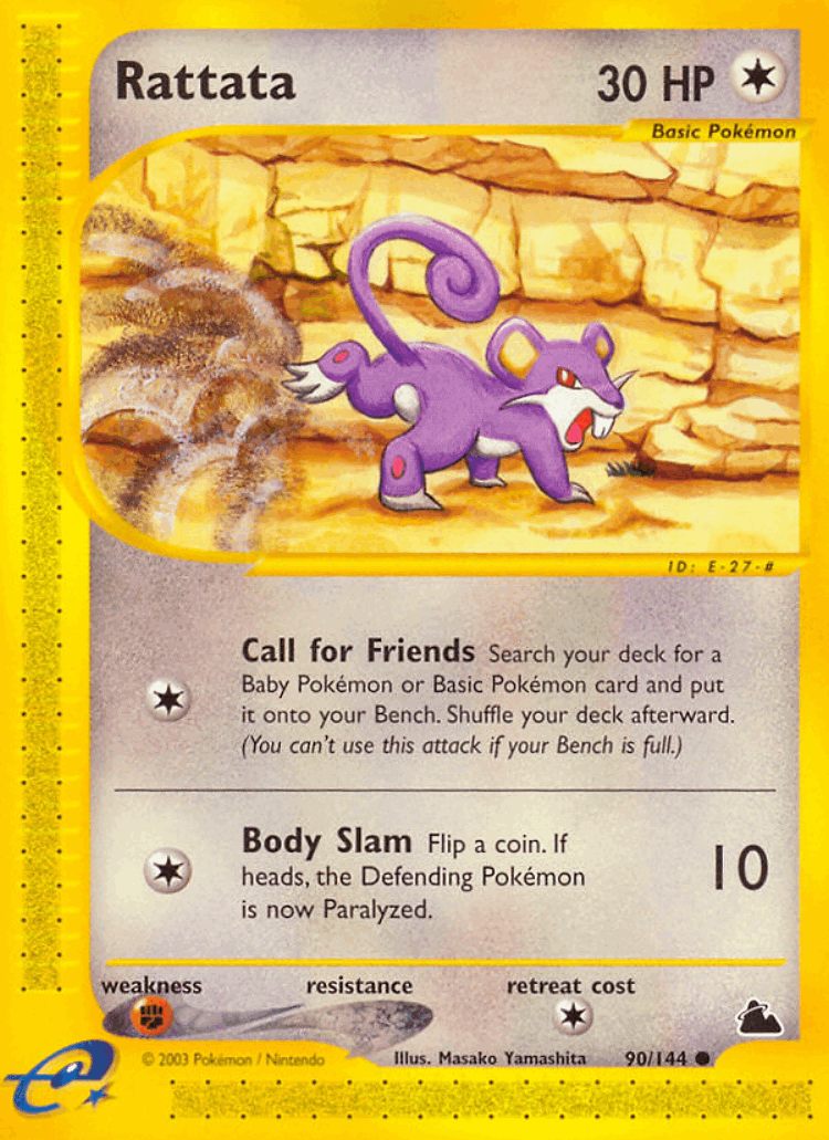 Rattata #90 from Skyridge - Common - Illustrated by Masako Yamashita