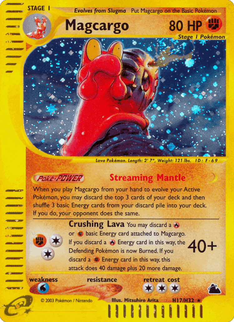 Magcargo #17 from Skyridge - Rare Holo - Illustrated by Mitsuhiro Arita