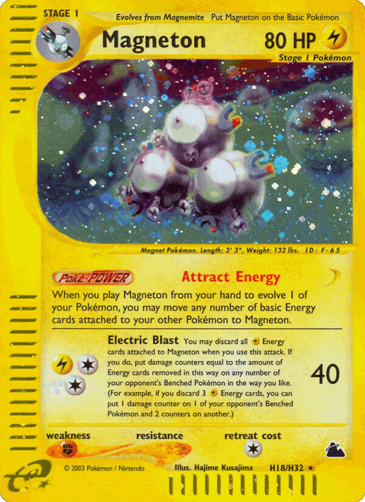 Magneton #18 from Skyridge - Rare Holo - Illustrated by Hajime Kusajima