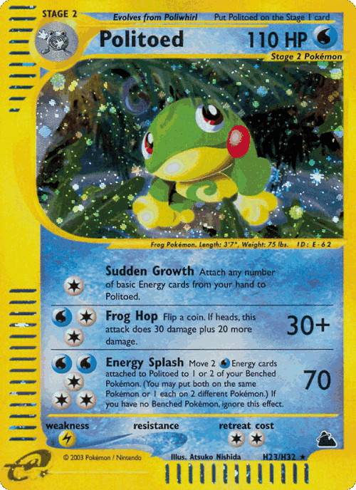 Politoed #23 from Skyridge - Rare Holo - Illustrated by Atsuko Nishida