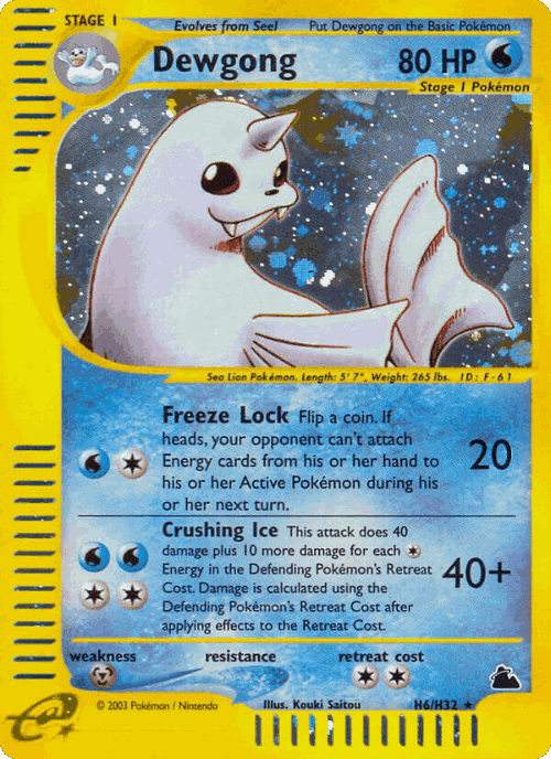 Dewgong Pokémon TCG card art