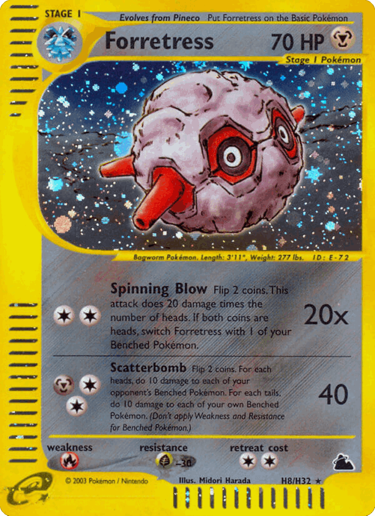 Forretress #8 from Skyridge - Rare Holo - Illustrated by Midori Harada