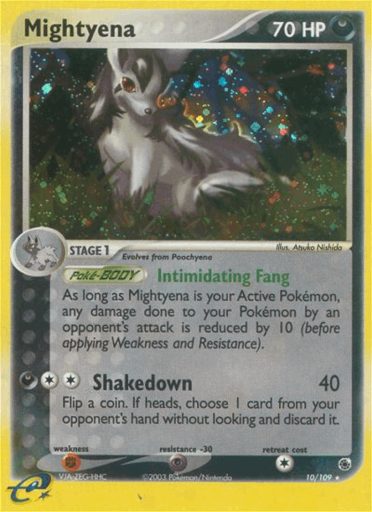 Mightyena #10 from Ruby & Sapphire - Rare Holo - Illustrated by Atsuko Nishida