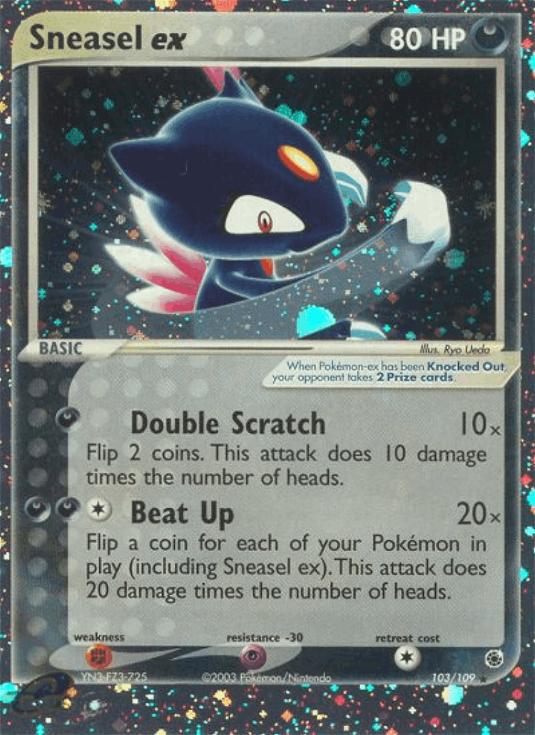 Sneasel ex #103 from Ruby & Sapphire - Rare Holo EX - Illustrated by Ryo Ueda