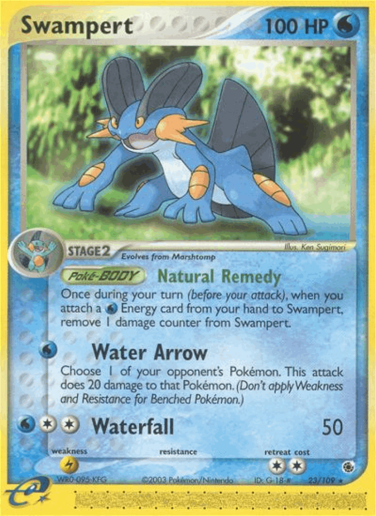 Swampert #23 from Ruby & Sapphire - Rare - Illustrated by Ken Sugimori