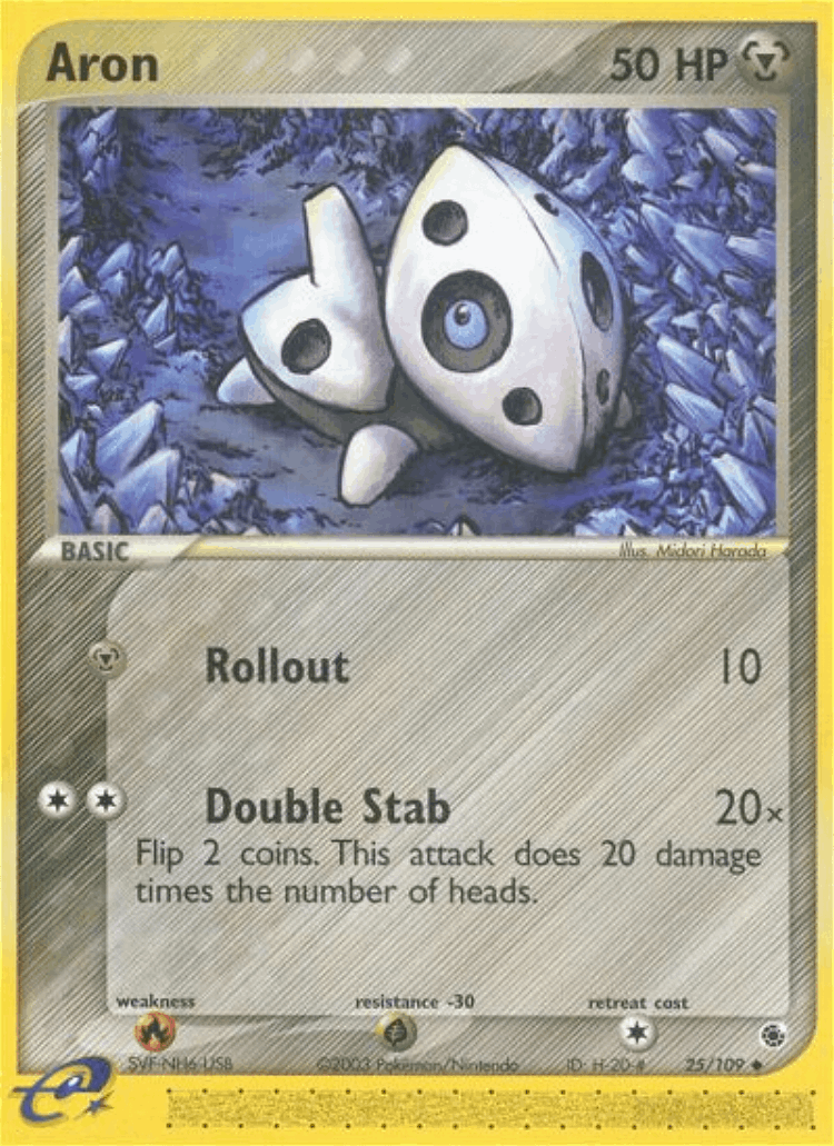 Aron #25 from Ruby & Sapphire - Uncommon - Illustrated by Midori Harada
