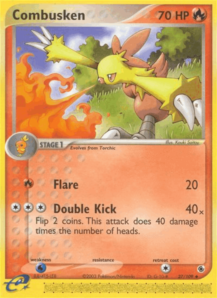 Combusken #27 from Ruby & Sapphire - Uncommon - Illustrated by Kouki Saitou