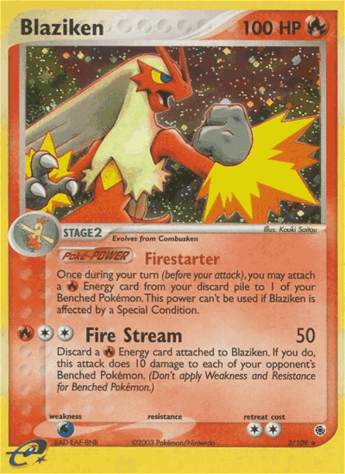 Blaziken Pokémon TCG card art