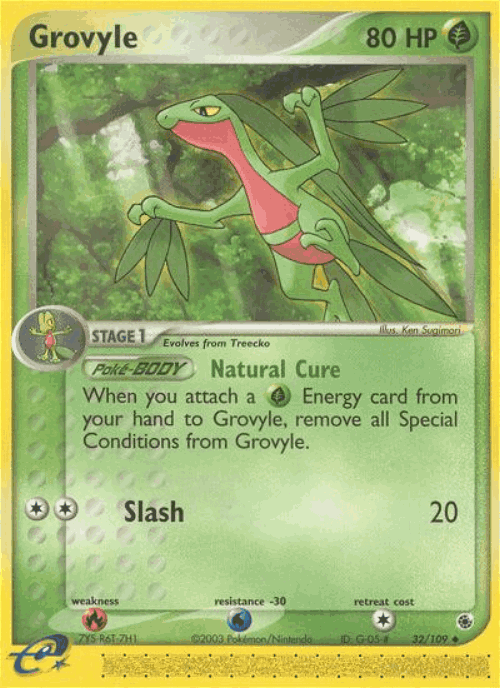 Grovyle #32 from Ruby & Sapphire - Uncommon - Illustrated by Ken Sugimori