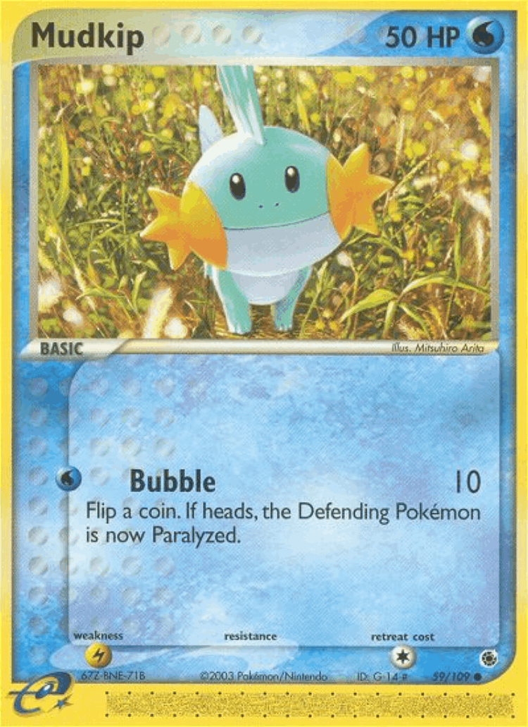 Mudkip #59 from Ruby & Sapphire - Common - Illustrated by Mitsuhiro Arita