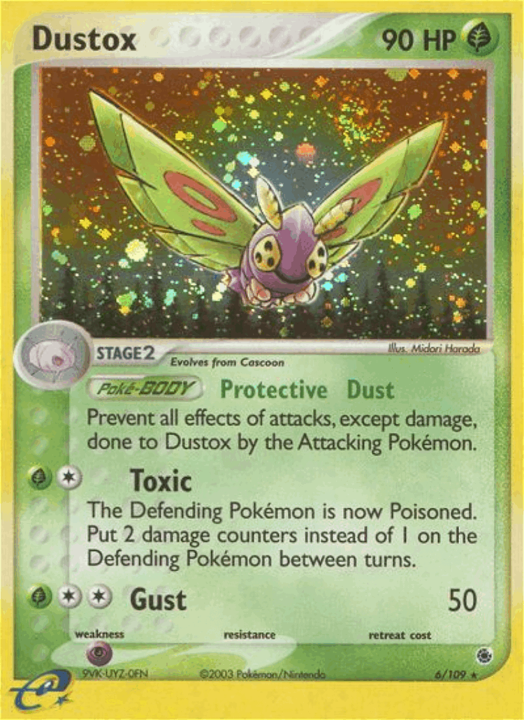 Dustox #6 from Ruby & Sapphire - Rare Holo - Illustrated by Midori Harada