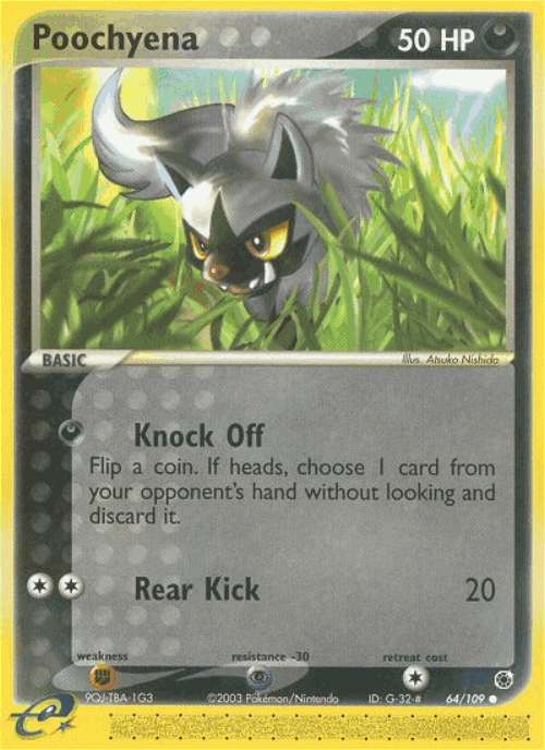 Poochyena #64 from Ruby & Sapphire - Common - Illustrated by Atsuko Nishida