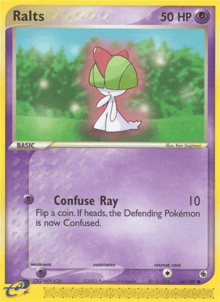 Ralts #66 from Ruby & Sapphire - Common - Illustrated by Ken Sugimori
