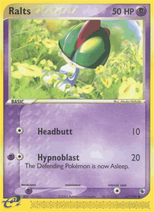 Ralts #67 from Ruby & Sapphire - Common - Illustrated by Atsuko Nishida