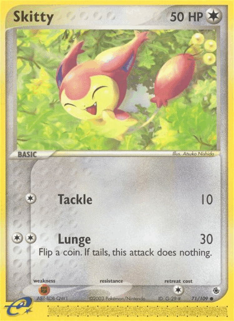 Skitty #71 from Ruby & Sapphire - Common - Illustrated by Atsuko Nishida