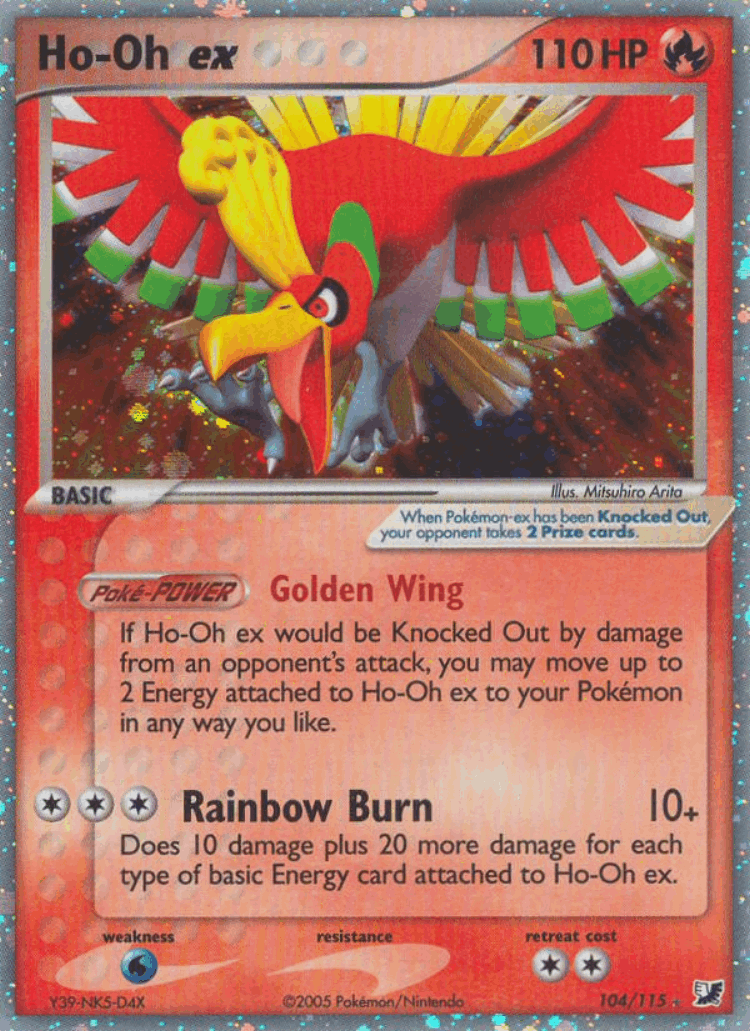 Ho-Oh ex #104 from Unseen Forces - Rare Holo EX - Illustrated by Mitsuhiro Arita