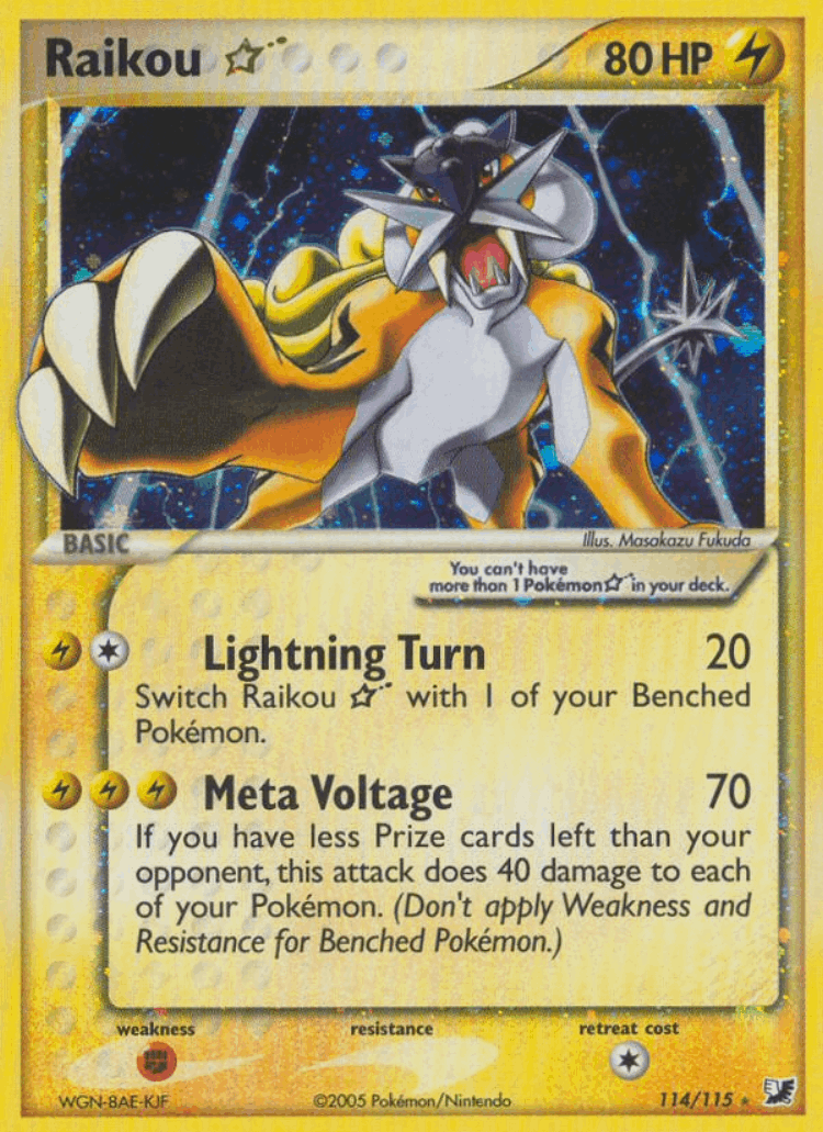 Raikou ☆ #114 from Unseen Forces - Rare Holo Star - Illustrated by Masakazu Fukuda