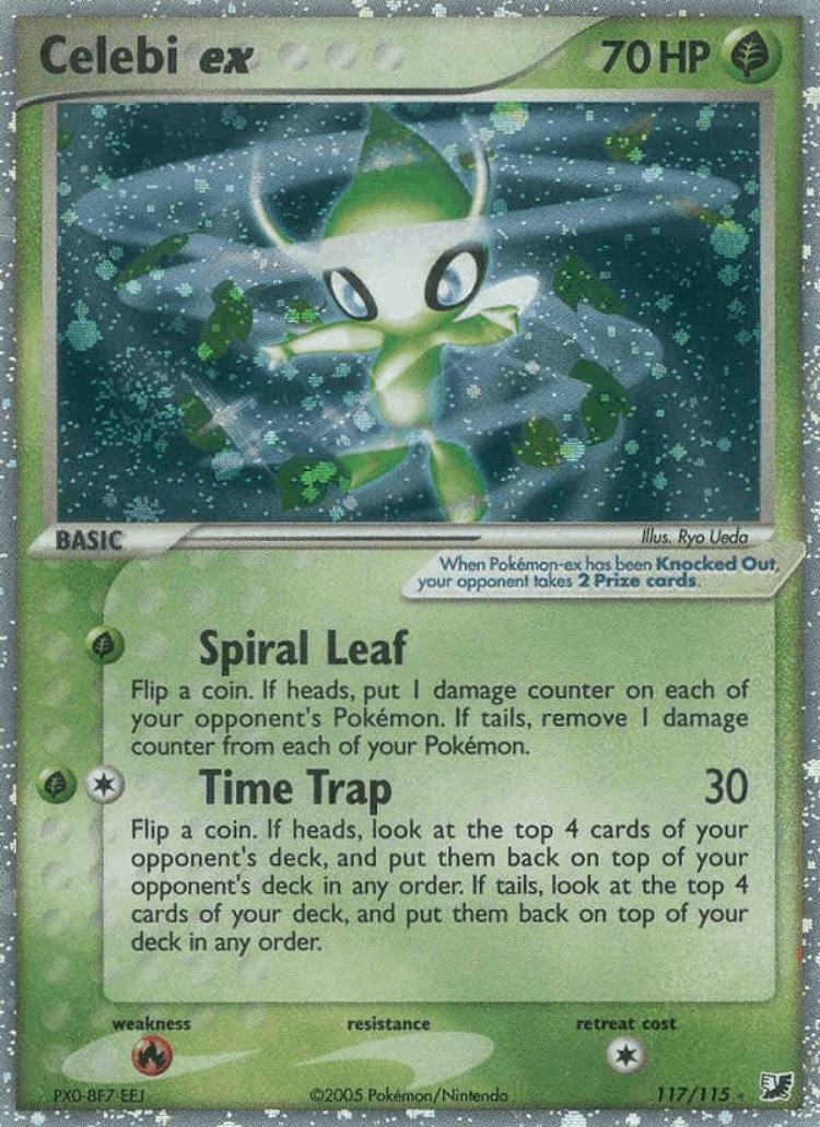 Celebi ex #117 from Unseen Forces - Rare Secret - Illustrated by Ryo Ueda