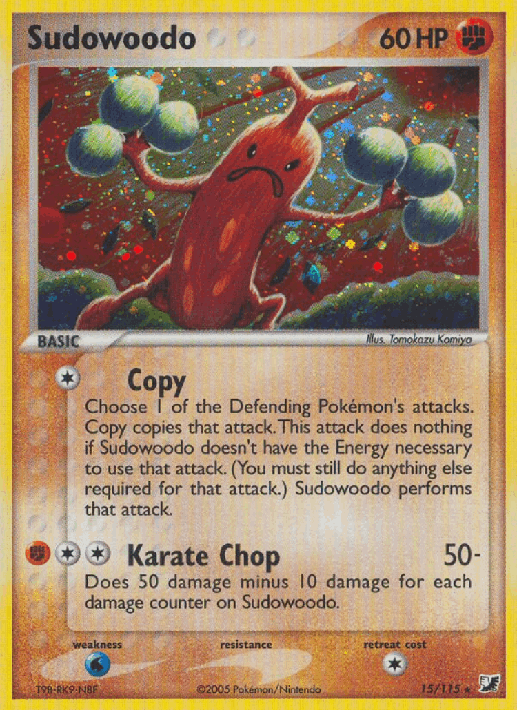 Sudowoodo #15 from Unseen Forces - Rare Holo - Illustrated by Tomokazu Komiya