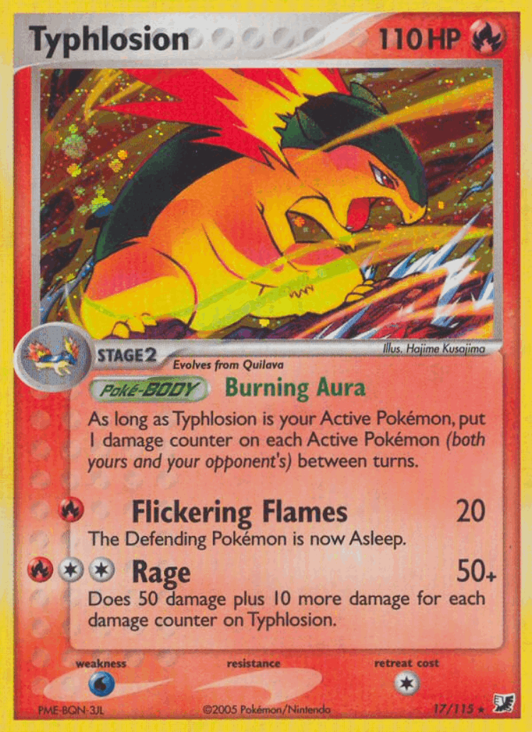 Typhlosion #17 from Unseen Forces - Rare Holo - Illustrated by Hajime Kusajima