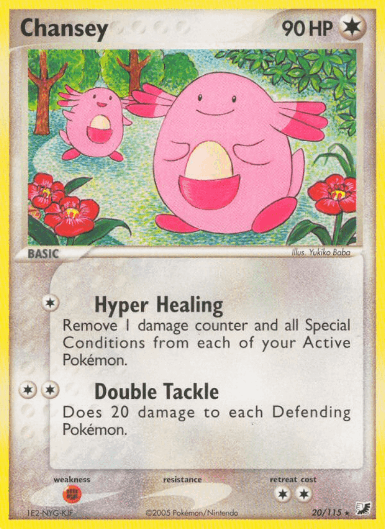 Chansey #20 from Unseen Forces - Rare - Illustrated by Yukiko Baba