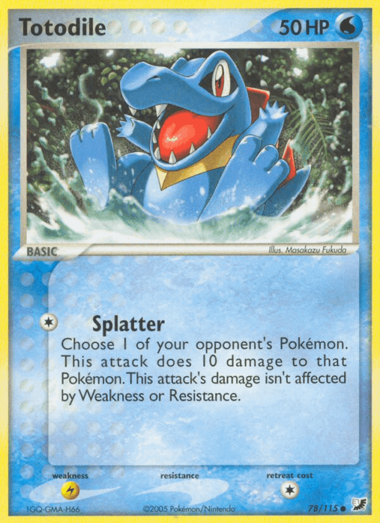 Totodile #78 from Unseen Forces - Common - Illustrated by Masakazu Fukuda