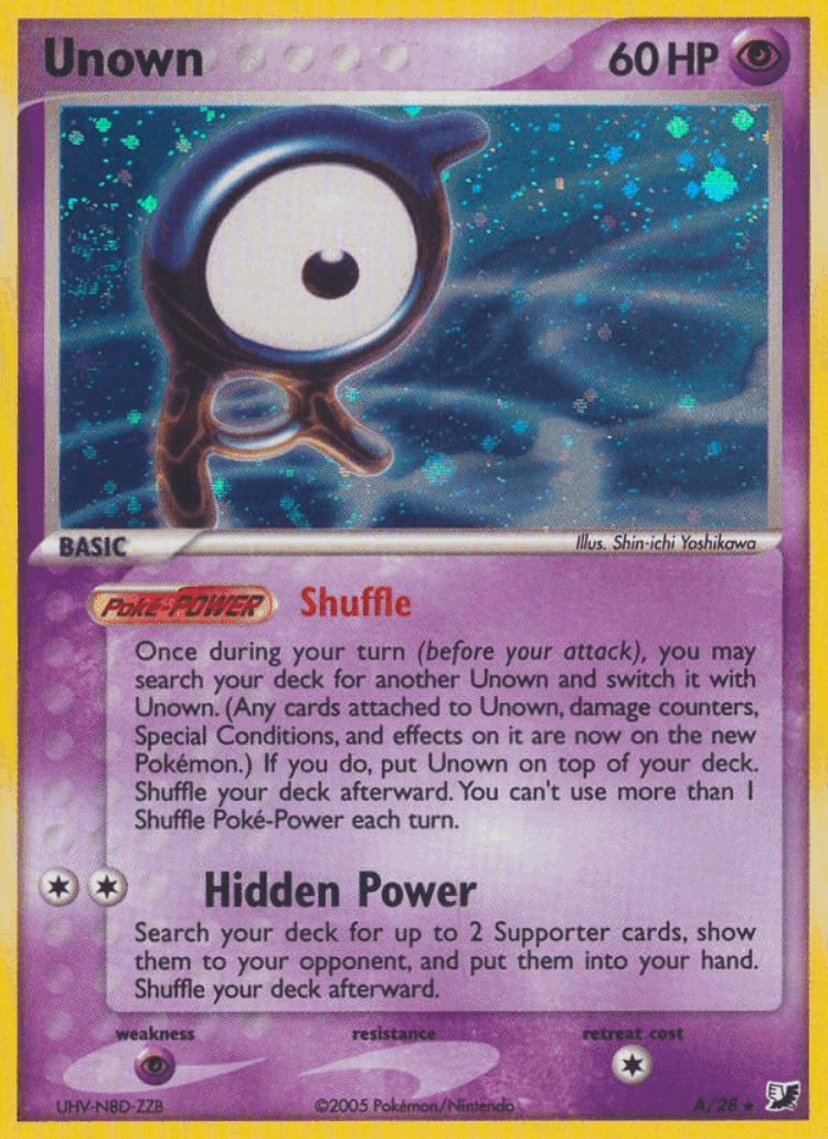 Unown #0 from Unseen Forces - Rare - Illustrated by Shin-ichi Yoshikawa